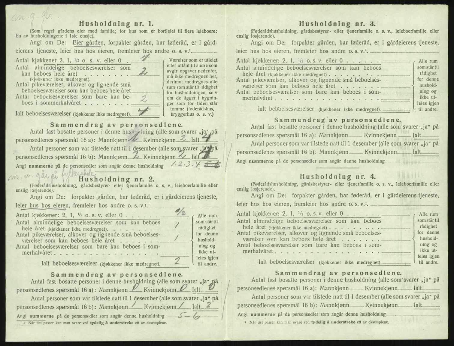 Folketellinger SAK Folketelling 1920 For 1037 Kvinesdal Herred 1920 Folketellinger SAK Folketelling 1920 For 1037 Kvinesdal Herred 1920