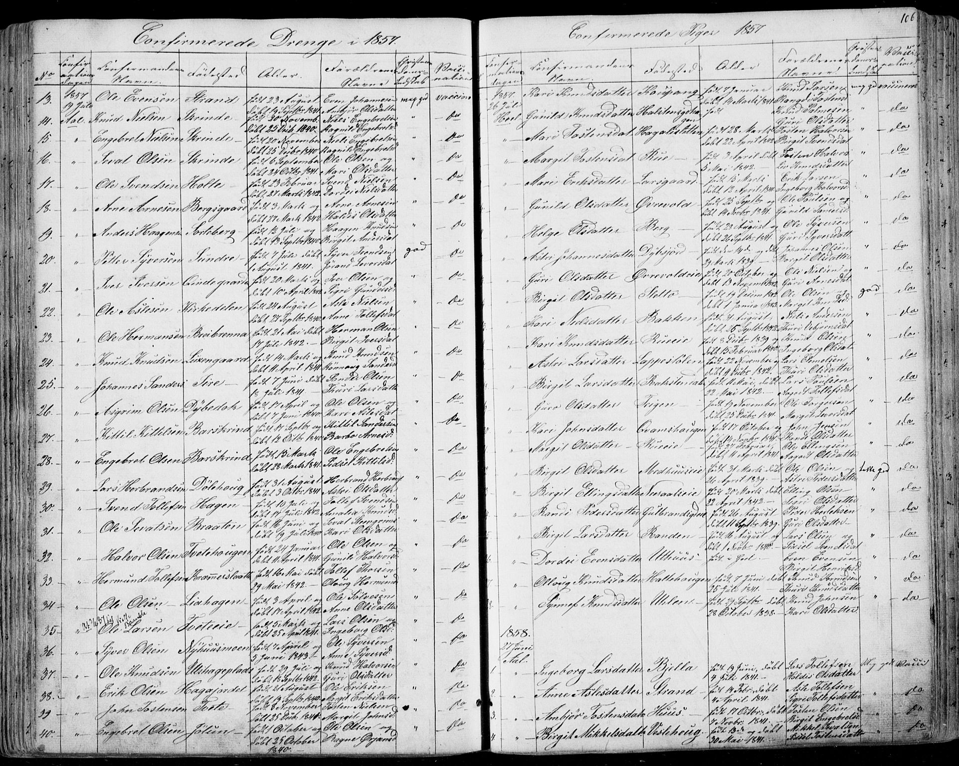 Parish Registry Sako Al Kirkeboker F Fa L0006 Parish Register Official No I 6 1849 1864 P 106 Scanned Archives The National Archives Of Norway