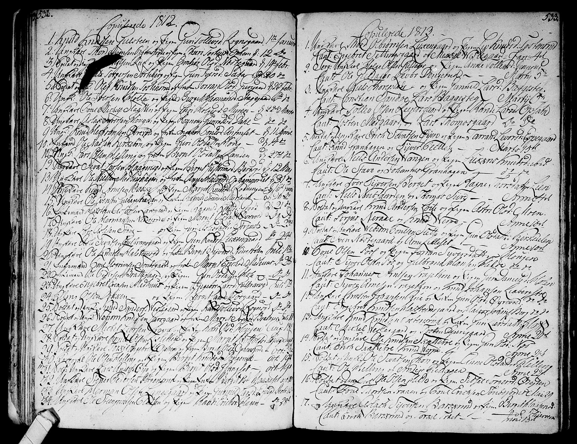 Parish Registry Sako Al Kirkeboker F Fa L0003 Parish Register Official No I 3 1807 1814 P 532 533 Scanned Archives The National Archives Of Norway